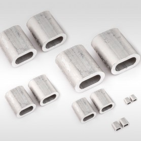 1mm - 12mm Aluminium Pressklemmen - Presshülsen für Drahtseil (ab 5 Stück)