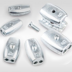2mm Drahtseilklemme Eiform - Aluminium Klemmen für Drahtseil 2mm
