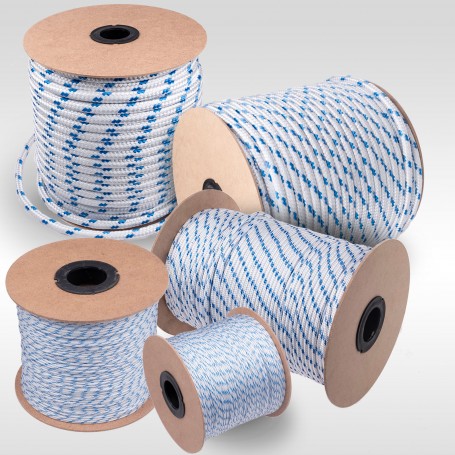 Geflochtene Leine Polypropylen Seil Reep Blau Weiß 10mm Hohlflecht 1,99€/m 