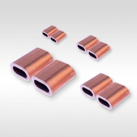 2mm Kupfer Pressklemmen - Presshülsen für Drahtseil 2mm (ab 10 Stück)